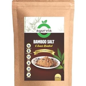 Ayurvia Bamboo Salt - 6 Times Roasted, 250g | Natural Antioxidant & Deep Detox | Boosts Immunity, Strengthens Joints & Bones | Cardiac Wellness, Skin & Oral Care | Premium Mineral-Rich Salt
