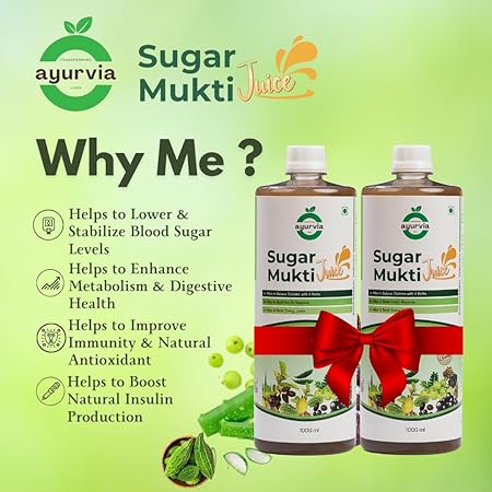 Ayurvia Herbals Sugar Mukti Juice – Supports Healthy Blood Sugar Balance, Boosts Metabolism & Immunity, Gluten-Free, 2000ml (Pack of 2) - Image 3