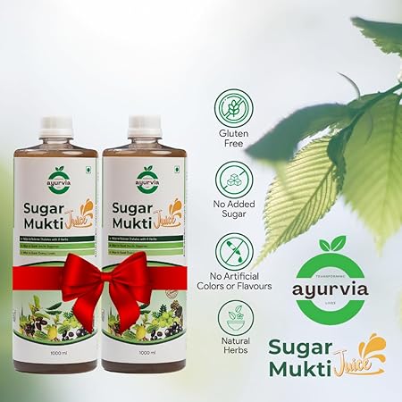 Ayurvia Herbals Sugar Mukti Juice – Supports Healthy Blood Sugar Balance, Boosts Metabolism & Immunity, Gluten-Free, 2000ml (Pack of 2) - Image 5