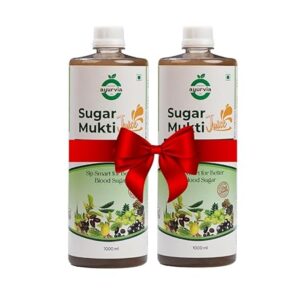 Ayurvia Herbals Sugar Mukti Juice – Supports Healthy Blood Sugar Balance, Boosts Metabolism & Immunity, Gluten-Free, 2000ml (Pack of 2)