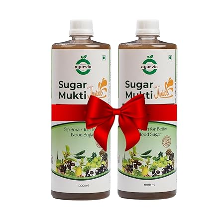 Ayurvia Herbals Sugar Mukti Juice – Supports Healthy Blood Sugar Balance, Boosts Metabolism & Immunity, Gluten-Free, 2000ml (Pack of 2)