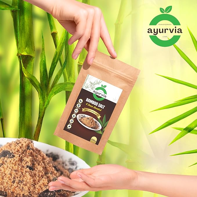 Ayurvia Bamboo Salt - 6 Times Roasted, 250g | Natural Antioxidant & Deep Detox | Boosts Immunity, Strengthens Joints & Bones | Cardiac Wellness, Skin & Oral Care | Premium Mineral-Rich Salt - Image 4