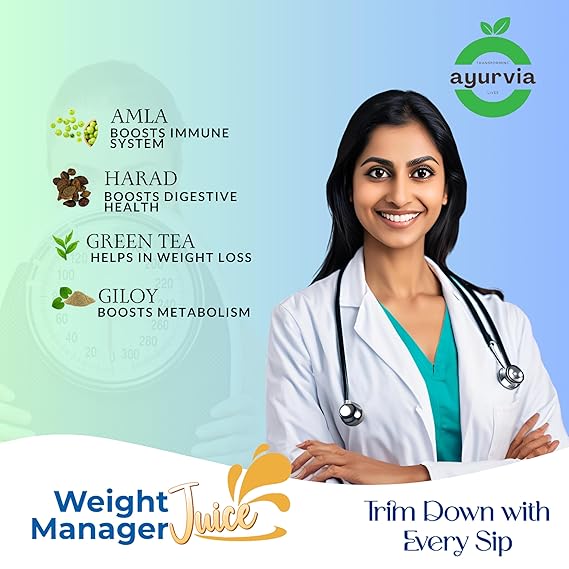 Ayurvia Fat Reducer Weight Management Juice for Men & Women, 1L - Ayurvedic Juice with Amla, Harad, Green Tea, Giloy | Supports Weight Loss, Boosts Metabolism, Improves Digestion Herbal Supplement - Image 7