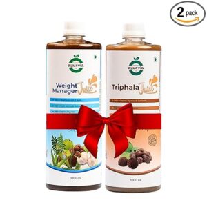 Ayurvia Triphala Juice & Weight Manager Juice Combo - 1000ml Each (Pack of 2)