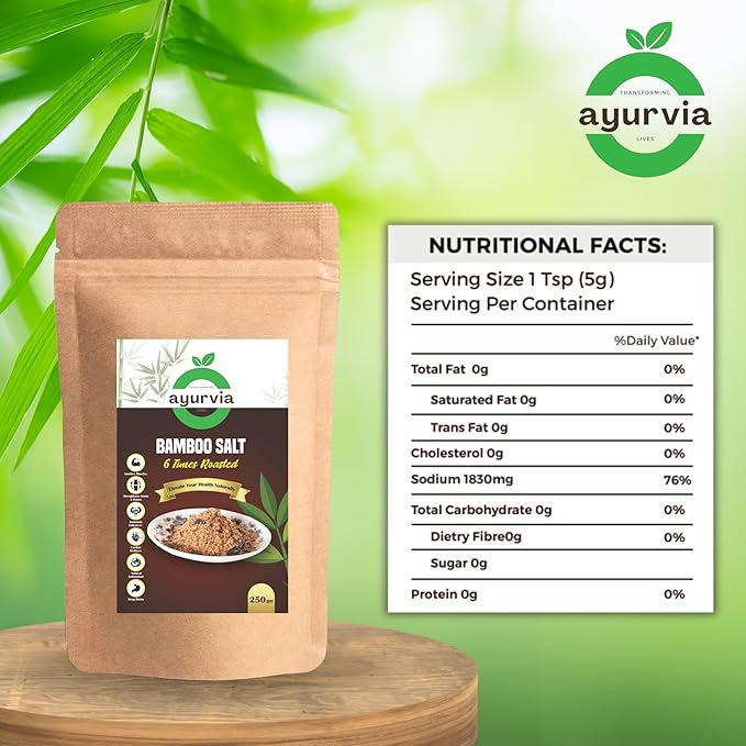 Ayurvia Bamboo Salt - 6 Times Roasted, 250g | Natural Antioxidant & Deep Detox | Boosts Immunity, Strengthens Joints & Bones | Cardiac Wellness, Skin & Oral Care | Premium Mineral-Rich Salt - Image 2